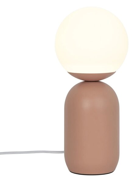 Nordlux Opálově bílá skleněná stolní lampa Notti s oranžovou podstavou