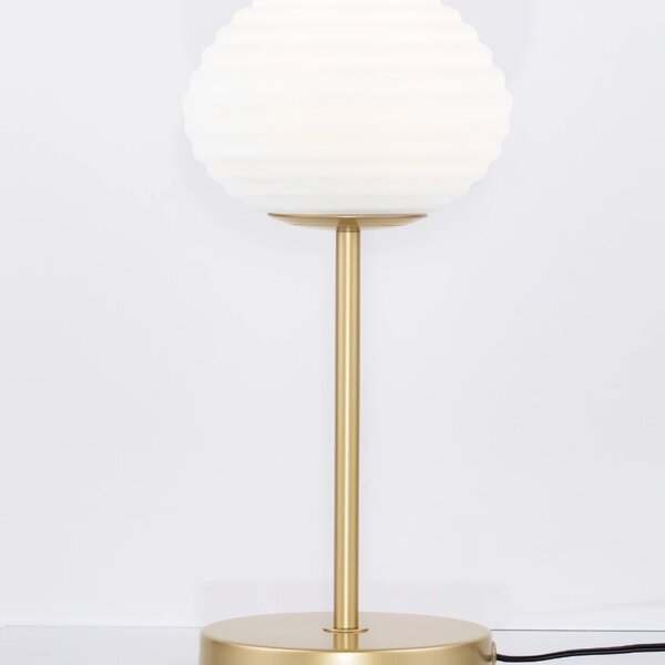Bílo-zlatá skleněná stolní lampa Nova Luce Allen