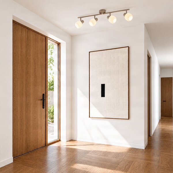 Stropní lampa NOLA, Evey, stmívatelné, Bílá, Obývací pokoj, Sklo, Skandinávský