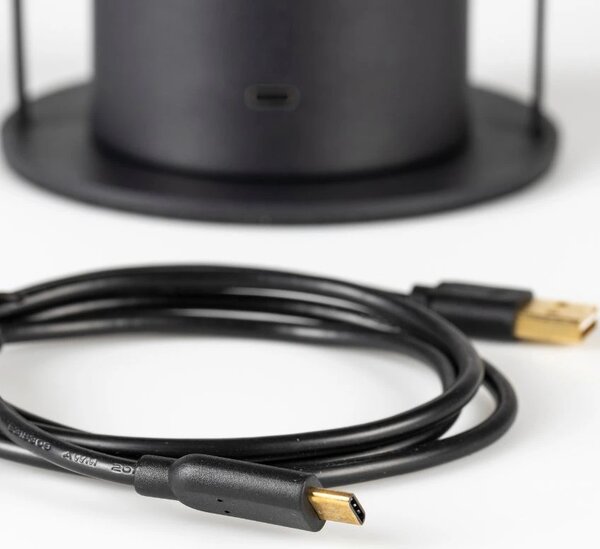 Černá kovová stolní LED lampa ZUIVER SMARTY