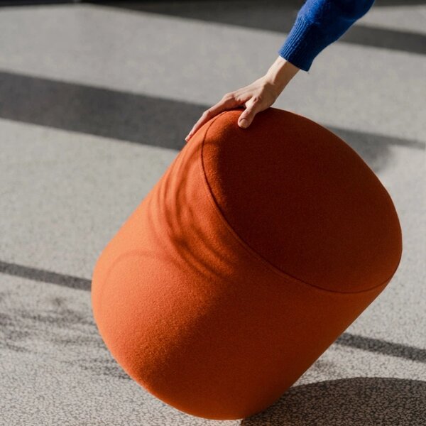 Noo.ma Oranžový vlněný puf Folk 40 cm