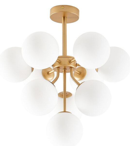 Stropní lampa Lucande, Peyton, stmívatelné, Bílá, Obývací pokoj, Sklo, Design