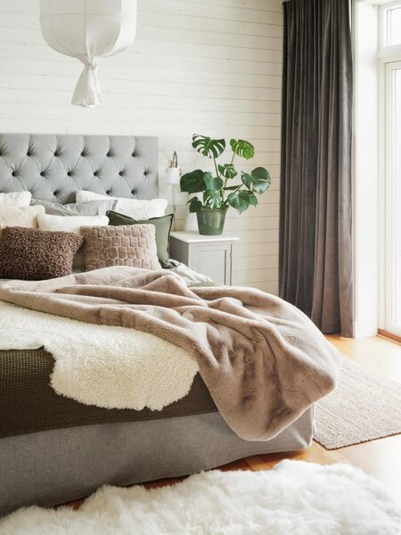 Skinnwille Home Collection Pléd Fluffy, umělá kožešina, taupe, 120x180 cm