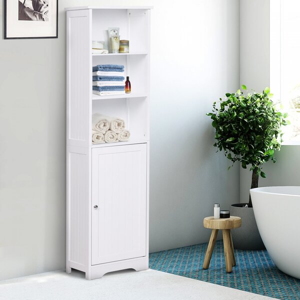 Goleto Koupelnová skříňka s policemi 160 x 40 x 38 cm | bílá