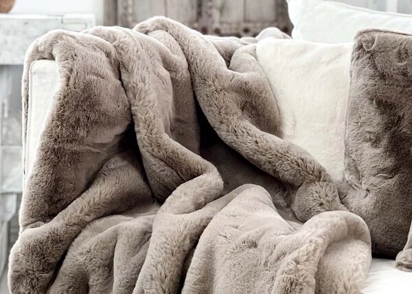 Skinnwille Home Collection Pléd Fluffy, umělá kožešina, taupe, 120x180 cm