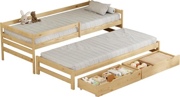 Kondela Postel s přistýlkou a úložným prostorem, 90x200, přírodní, ELARA