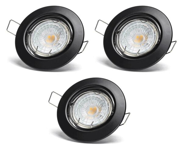 Aigostar - SADA 3x LED Podhledové svítidlo 1xGU10/4,5W/230V 3000K černá