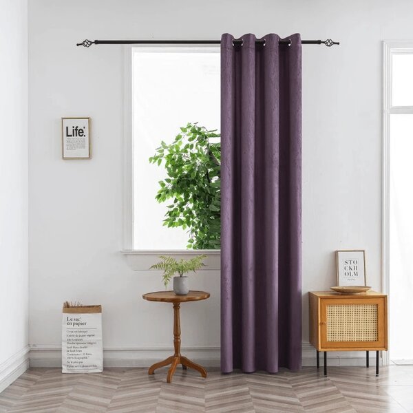 Zatemňovací závěs DUNES VELVET 140x250 cm, fialový Zavěšení: Kovové kroužky