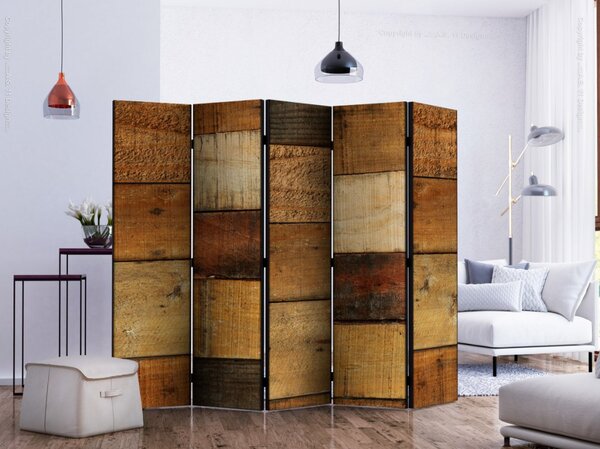 Murando DeLuxe Paraván dřevěné čtverce II Velikost: 225x172 cm
