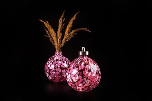 Skleněná olejová lampa SCUTI – Rubínově červená