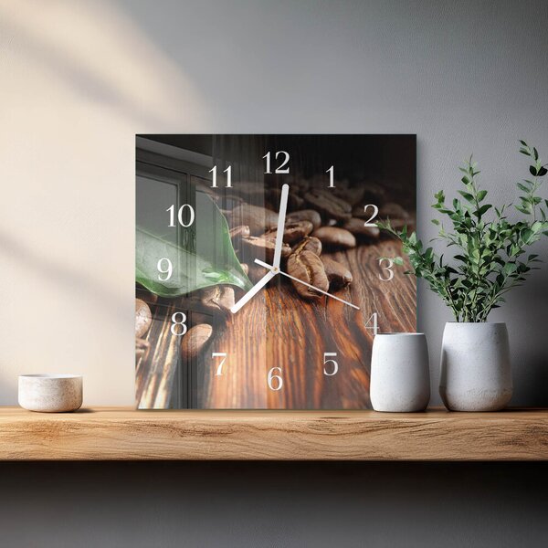 Skleněné hodiny Kávová zrna zskb-30x30-00085520