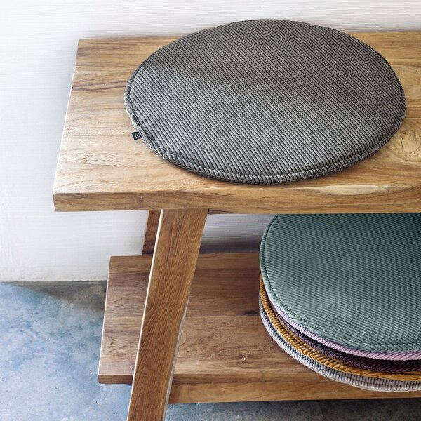 Šedý manšestrový podsedák Kave Home Sora 35 cm