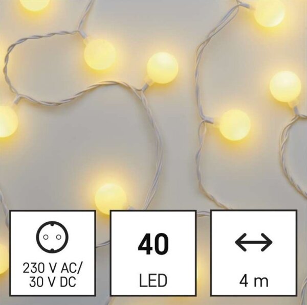 LED venkovní řetěz 40xLED/9m IP44 teplá bílá