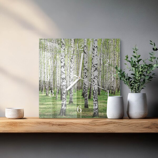 Skleněné hodiny Bříza zskb-30x30-00084614