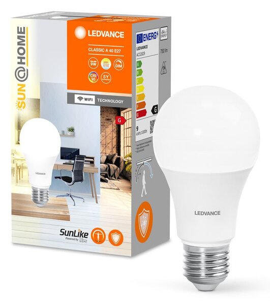 Chytrá WiFi LED žárovka CLASSIC E27 9W, nastavitelná bílá