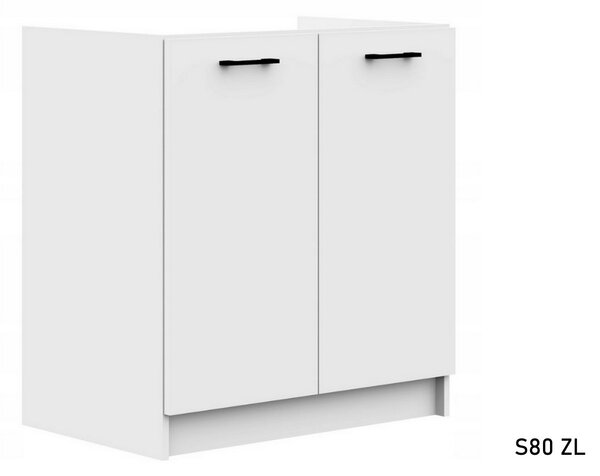 Kuchyňská skříňka dřezová KOSTA S80 ZL, 80x85,5x46, bílá