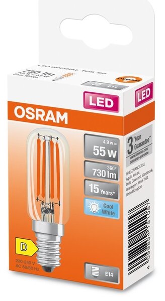 Speciální LED žárovka E14 4,9 W FILAMENT, studená bílá