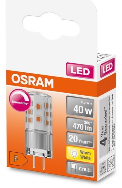 Speciální LED žárovka GY6.35 4,5 W PIN, teplá bílá