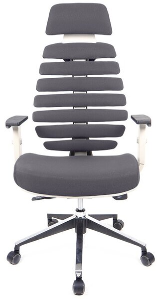Kancelářská židle FISH BONES PDH šedý plast, 26-64 šedá, 3D područky