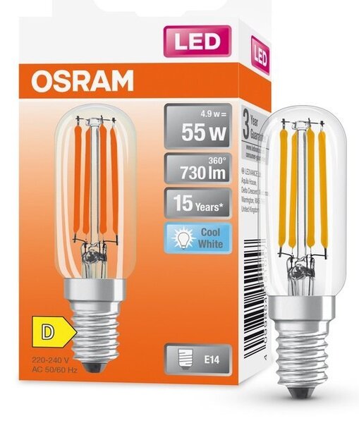 Speciální LED žárovka E14 4,9 W FILAMENT, studená bílá