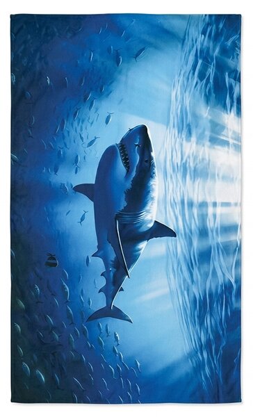 Rychleschnoucí XXL plážová osuška SHARKON modrá 150 x 210 cm, 100% mikrovlákno
