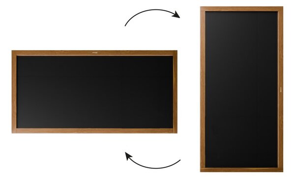 Voděodolná magnetická křídová tabule 120 × 60 cm v dřevěném rámu KLASICKÁ HNĚDÁ, MTB126