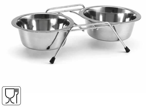 Nerezová miska pro psy/kočky DUO PETZ Ø 13 cm
