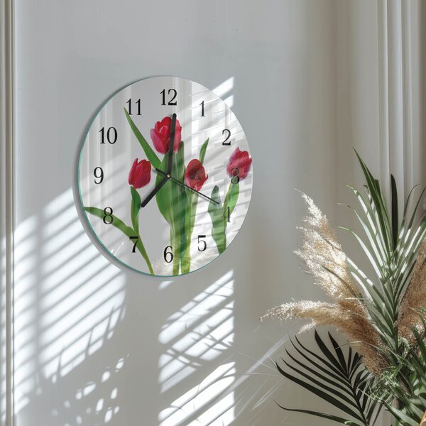Skleněné nástěnné hodiny Tulipány zsoc-fi30-00178810
