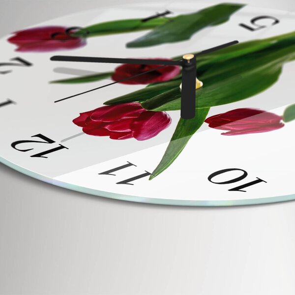 Skleněné nástěnné hodiny Tulipány zsoc-fi30-00178810