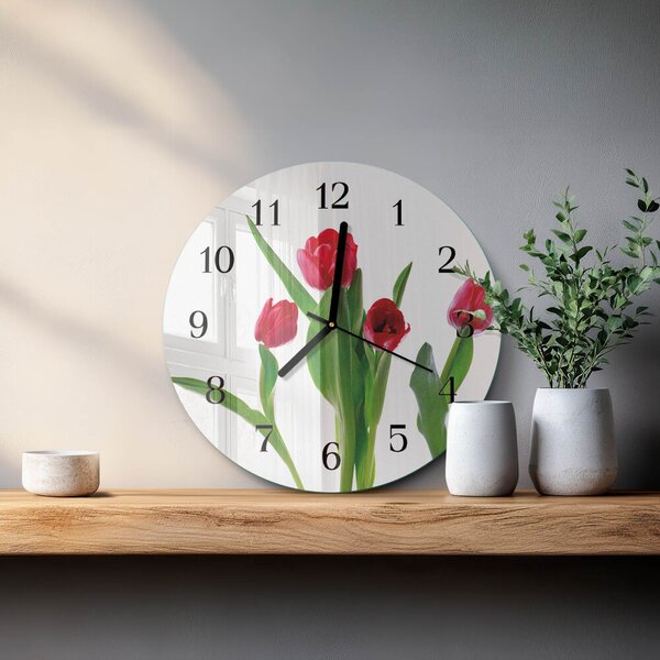 Skleněné nástěnné hodiny Tulipány zsoc-fi30-00178810