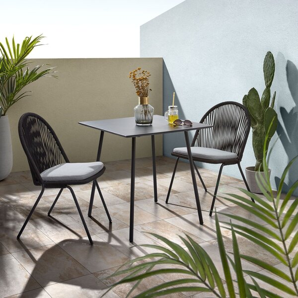 Černý betonový jídelní stůl Kave Home Mathis 75 x 75 cm