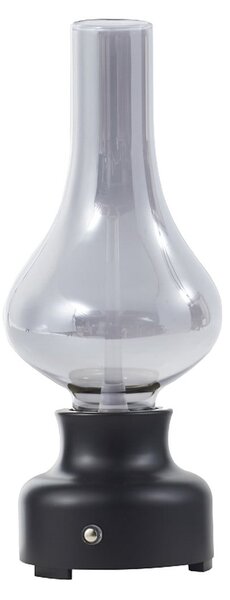 Stolní lampa NOLA, Mist, stmívatelné, Černá, Obývací pokoj, Sklo, Industriální design