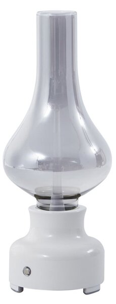 Stolní lampa NOLA, Mist, stmívatelné, Bílá, Obývací pokoj, Sklo, Industriální design