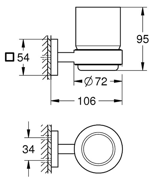 Grohe Start Cube kelímek na čištění zubů černá 410972430
