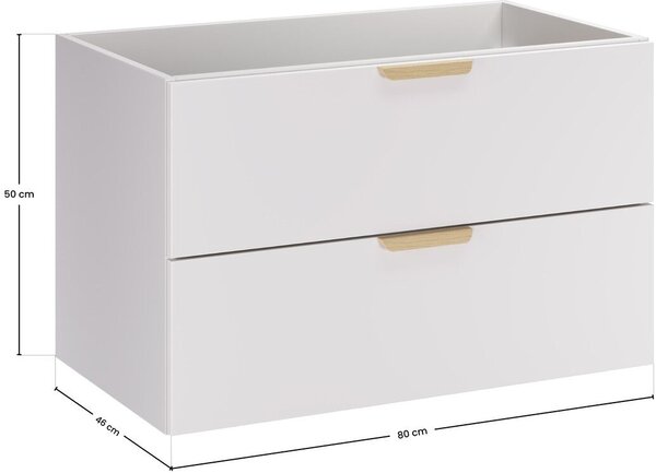 Comad Aster White skříňka 80x45.6x50 cm pod umyvadlo závěsná bílá ASTER WHITE 82-80-46-2S
