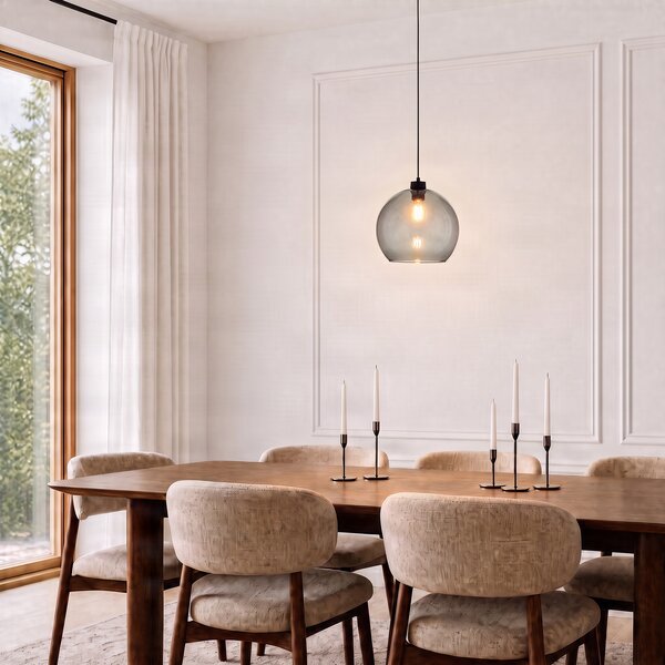 Závěsná svítidlo TK Lighting, Cubus, stmívatelné, Šedá, Obývací pokoj, Sklo, Moderní