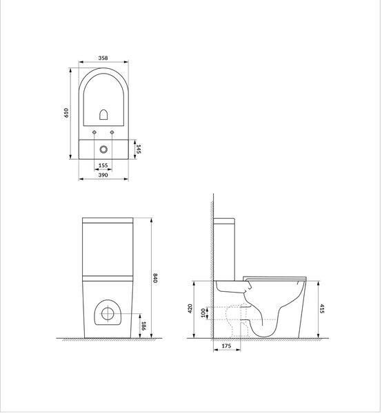 Cersanit Bonica kompaktní wc s deskou s pomalým sklápěním s vírovým splachováním bílá K3028-001