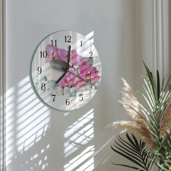 Skleněné nástěnné hodiny Orchideje zsoc-fi30-00171659