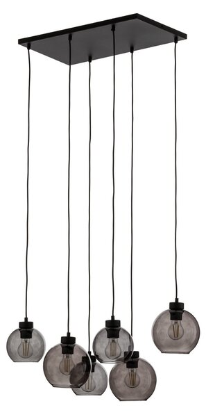 Závěsná svítidlo TK Lighting, Cubus, stmívatelné, Šedá, Obývací pokoj, Sklo, Moderní