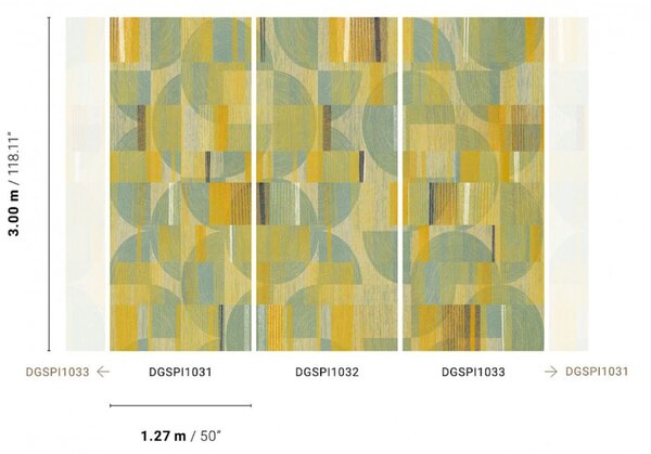 Geometrická obrazová tapeta na zeď, DGSPI1033, Spirit of Nature, Khroma by Masureel