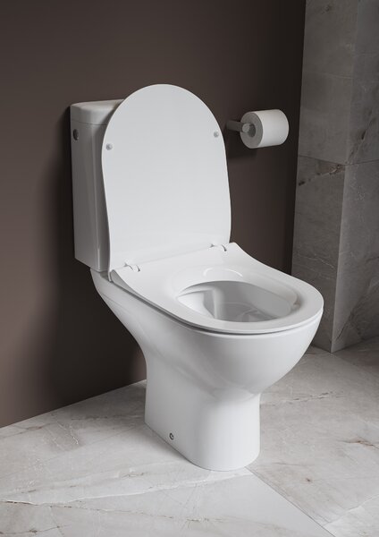 Cersanit Colour kompaktní wc s deskou s pomalým sklápěním s vírovým splachováním bílá K103-050