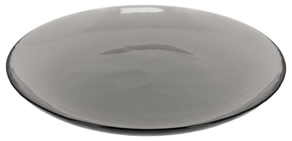 Šedý skleněný talíř Kave Home Syna 26,3 cm