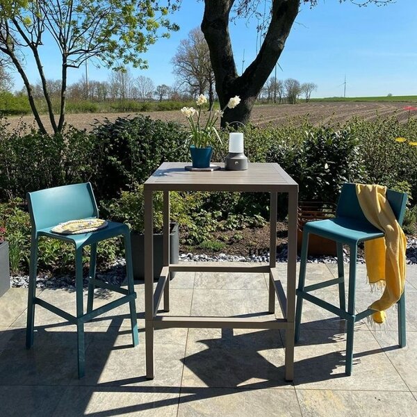 Nardi Petrolejově modrá plastová barová židle Trill 65 cm