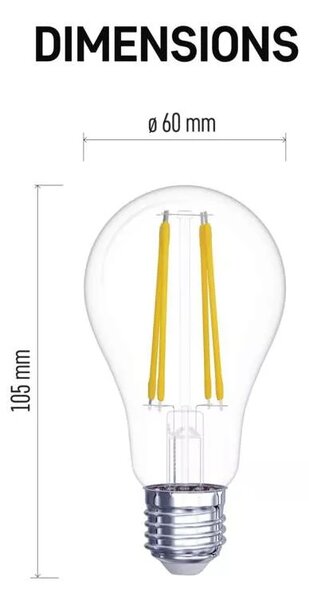 EMOS Z74270 CRYSTAL RETRO - Retro LED žárovka 7W = 75W, LED filament E27 (LED žárovka do retro a rustikálních svítidel)