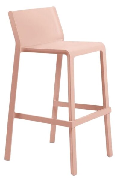 Nardi Lososově růžová plastová barová židle Trill 76 cm