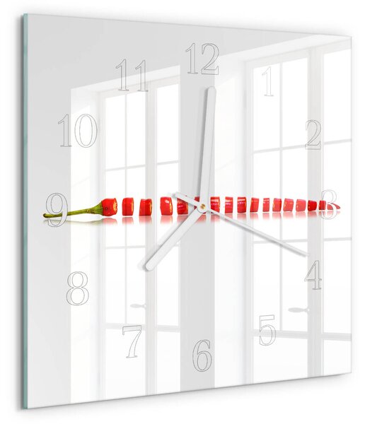 Skleněné hodiny Chilli paprička zskb-30x30-00085445