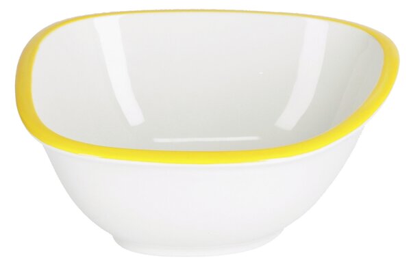 Bílo žlutá porcelánová miska Kave Home Odalin 16 x 14,5 cm