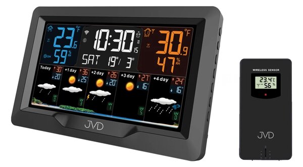 Meteorologická stanice JVD RB3390.1 řízená signálem DCF 20cm