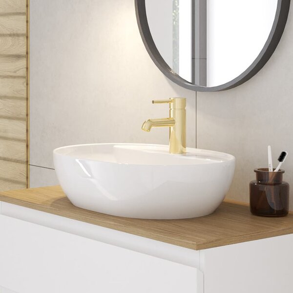 Oltens Hamnes umyvadlo 51x39 cm oválné na pult bílá lesk 41313000
