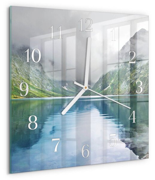 Skleněné hodiny Horské jezero zskb-30x30-00082715